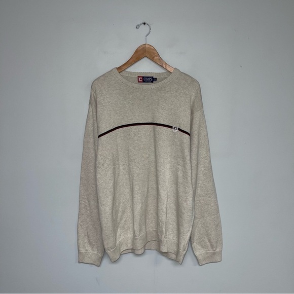 Chaps Ralph Lauren Sweater Men’s Size Extra Large Beige Cream Logo‎ Vintage - Picture 2 of 6